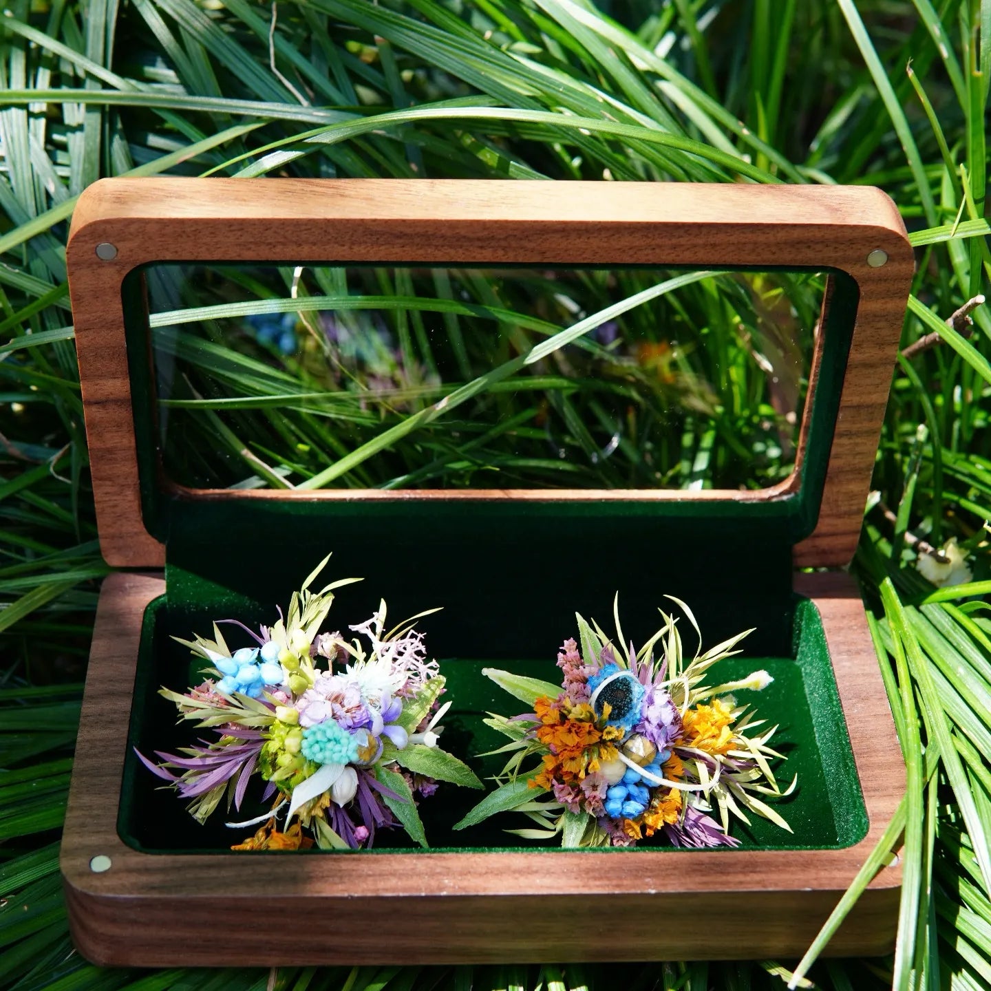 Walnut Wooden Ring Box – Made for Your DIY Flower Rings