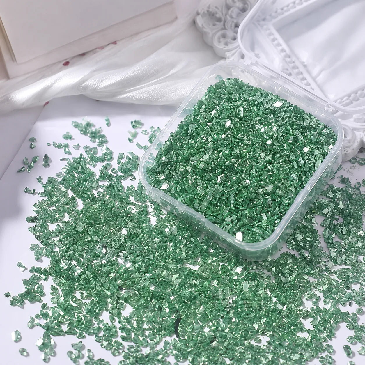 Fresh Green Crushed Crystal Mix Pack – 30g | DIY Bedazzle Materials