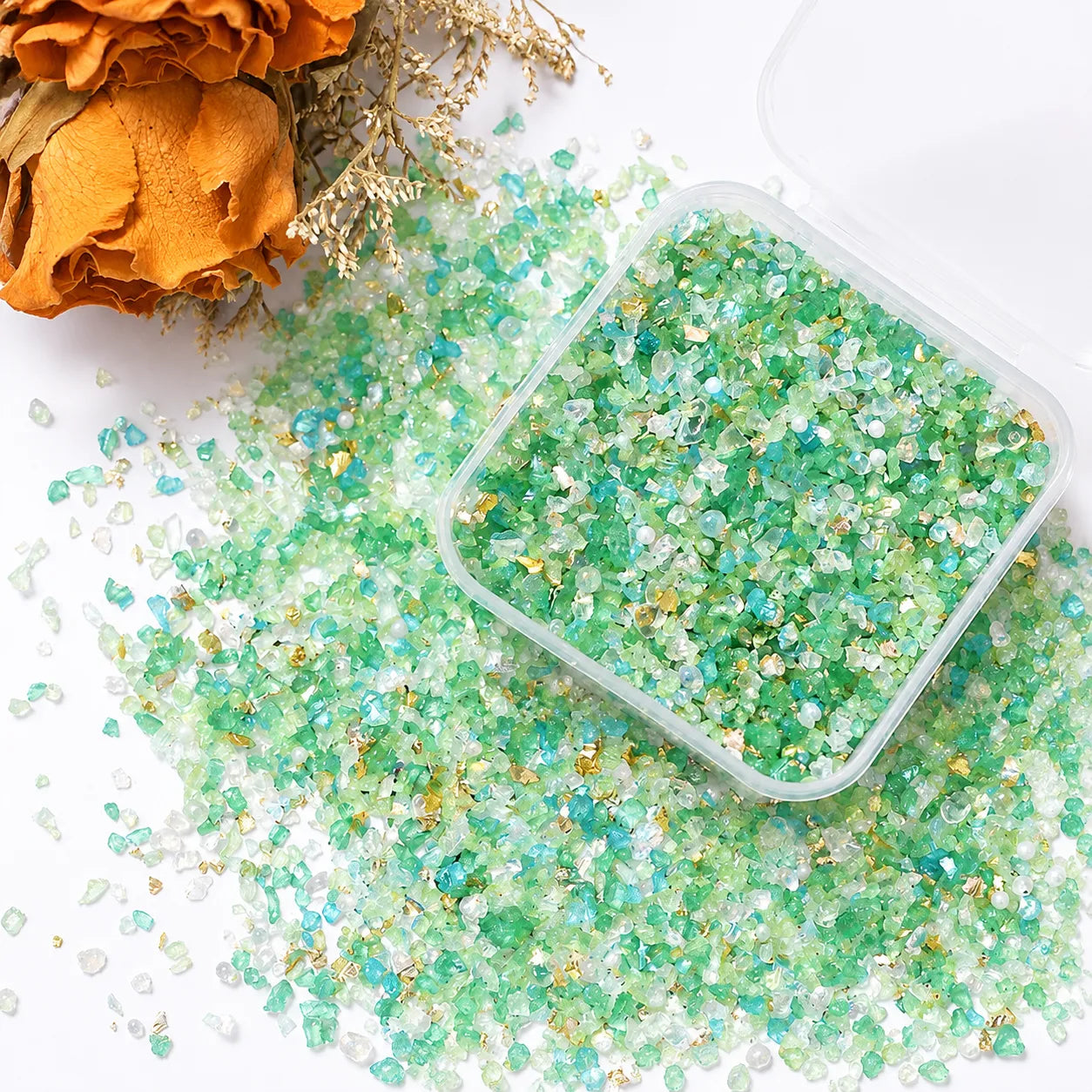 Fresh Green Crushed Crystal Mix Pack – 30g | DIY Bedazzle Materials