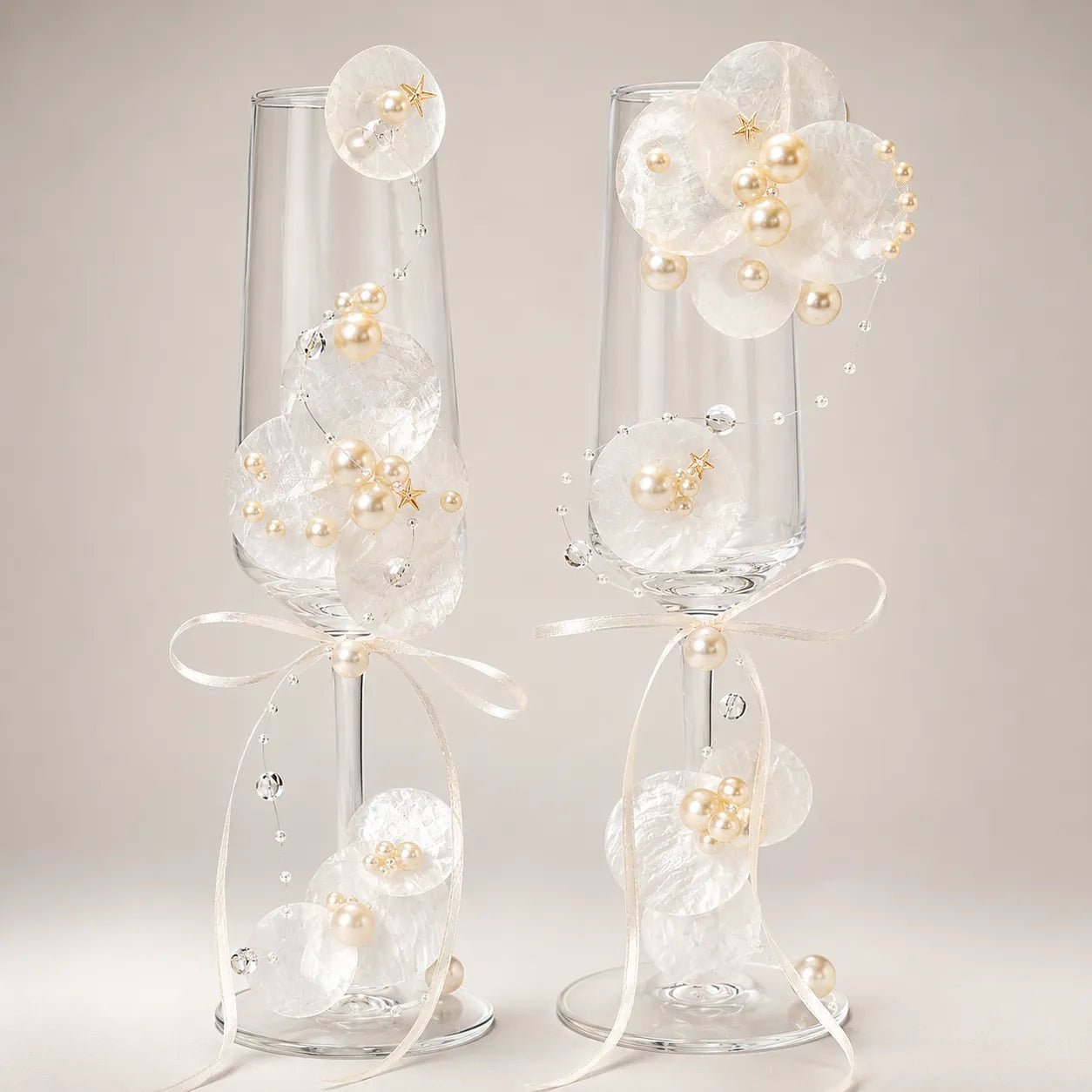 DIY Shell & Pearl Toast Champagne Flute Kit
