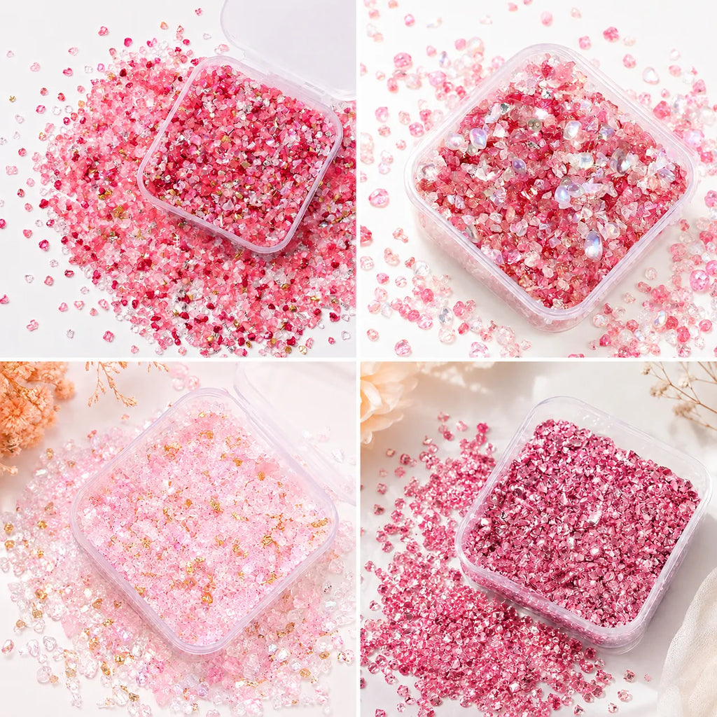 Pink & Rose Crushed Crystal Mix Pack – 30g | DIY Bedazzle Materials