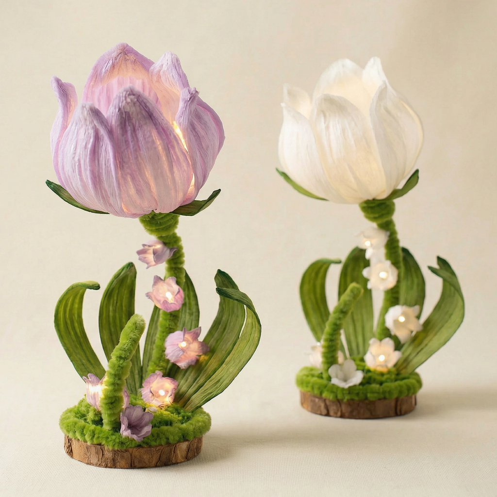 Handmade DIY Pipe Cleaner Kit – Lily of the Valley Night Light for Bedroom & Creative Decor