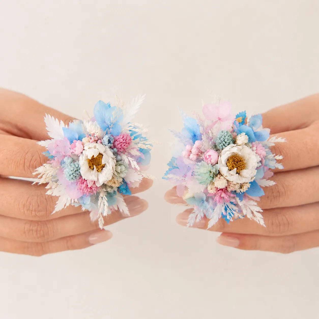 Flower Ring DIY Kit (Set of 2) - Macaron Candy - Handmade Mini Bouquet Rings