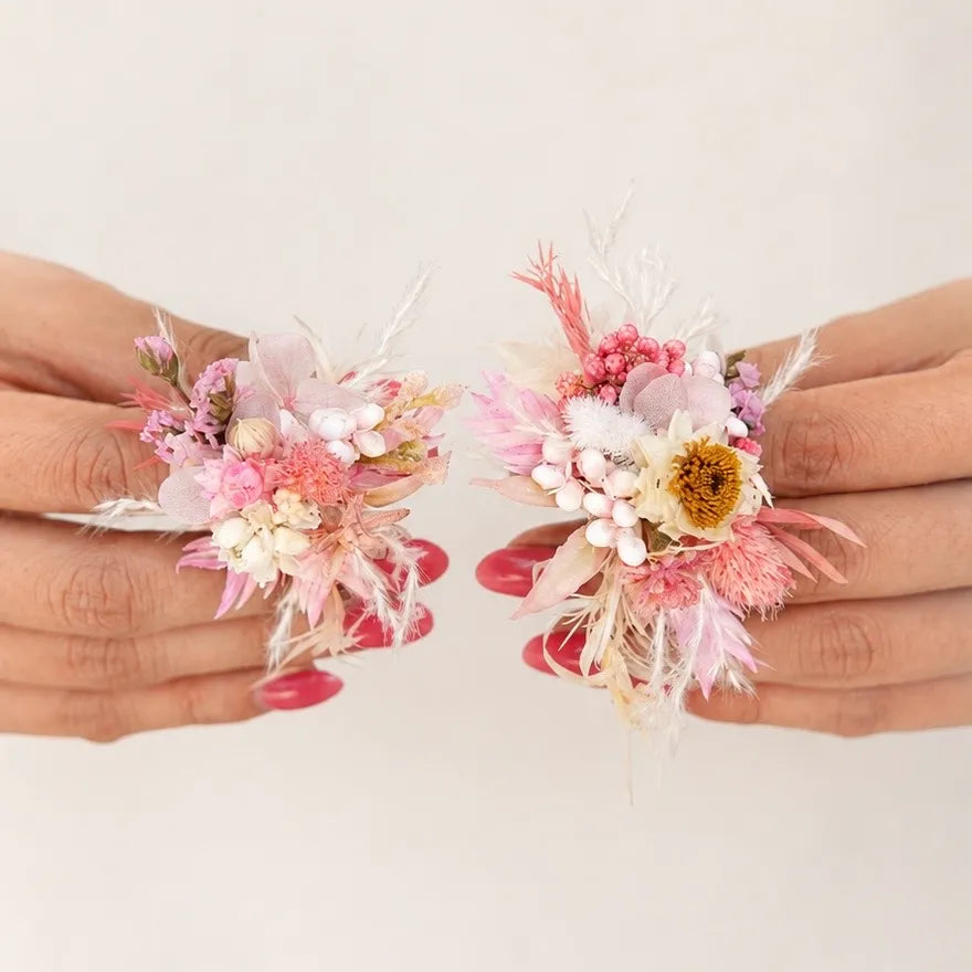 Flower Ring DIY Kit (Set of 2) - Blush Garden - Handmade Mini Bouquet Rings