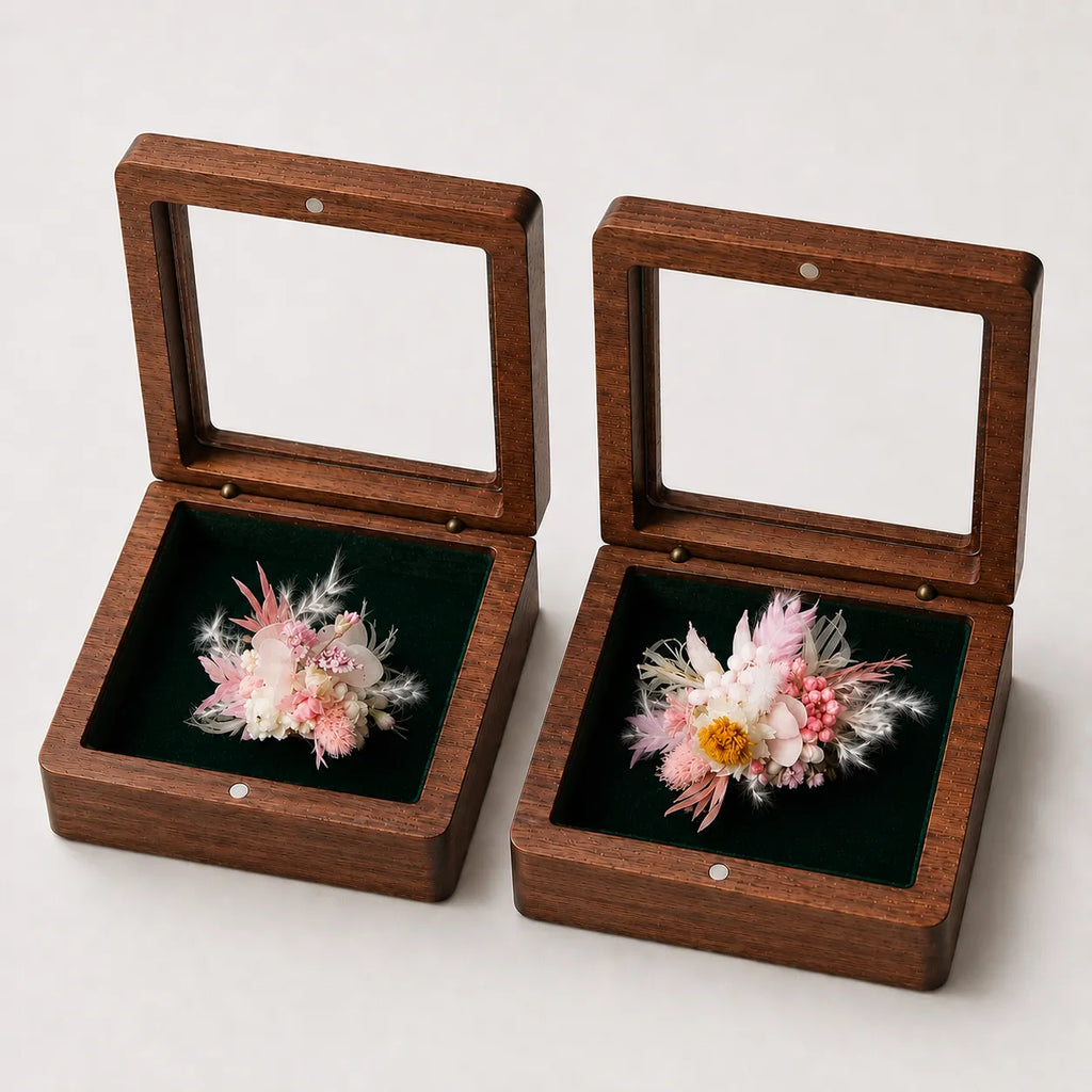 Kit DIY Bague Fleur (Lot de 2) - Jardin Blush - Bagues Mini Bouquet Faites Main