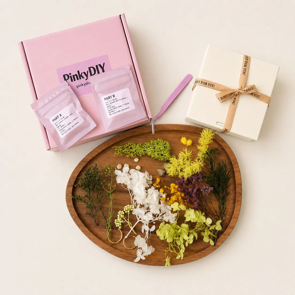 Flower Ring DIY Kit (Set of 2) - Woodland Reverie - Handmade Mini Bouquet Rings