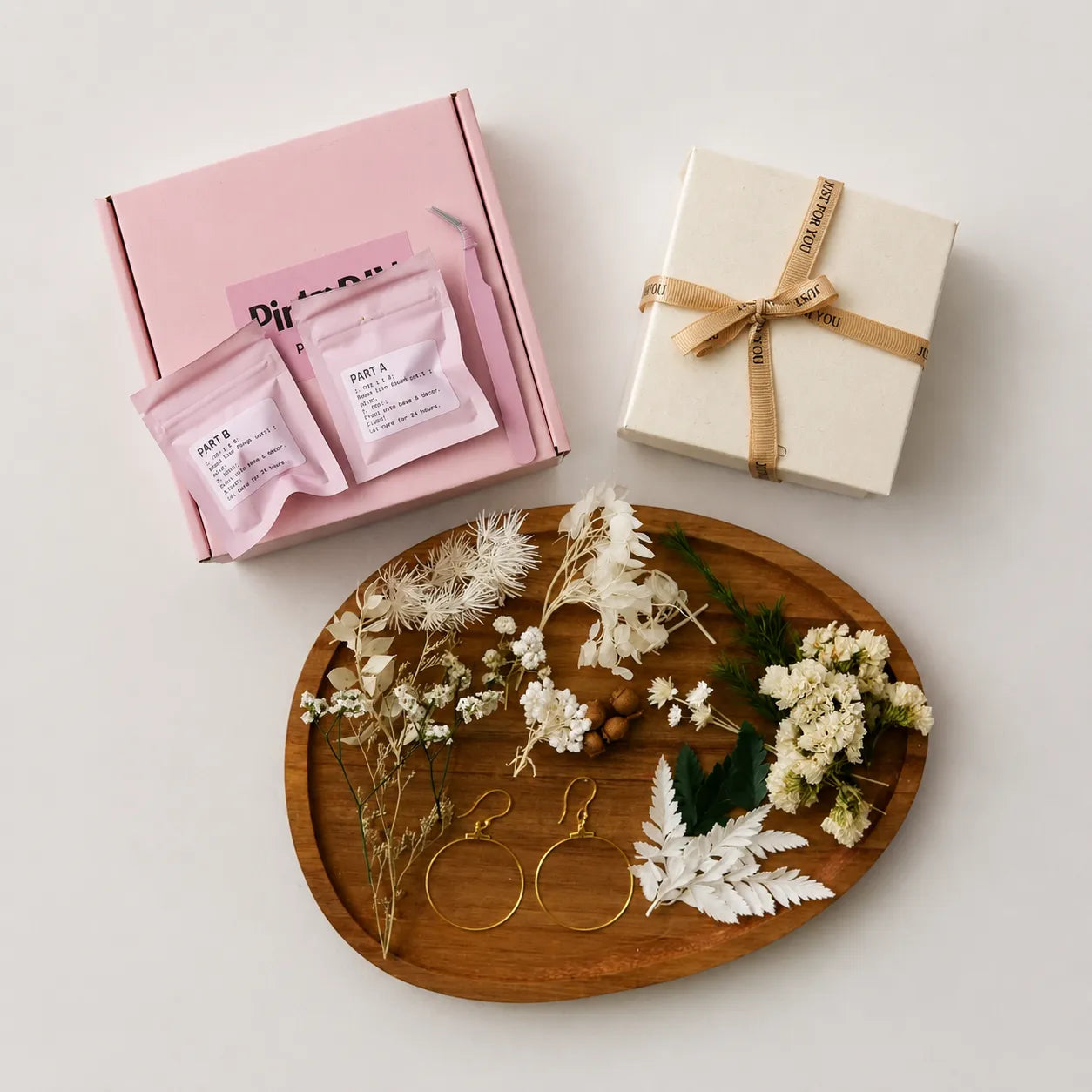 Flower Ear Ring DIY Kit - Pure Wedding - Handmade Mini Bouquet Ear Rings