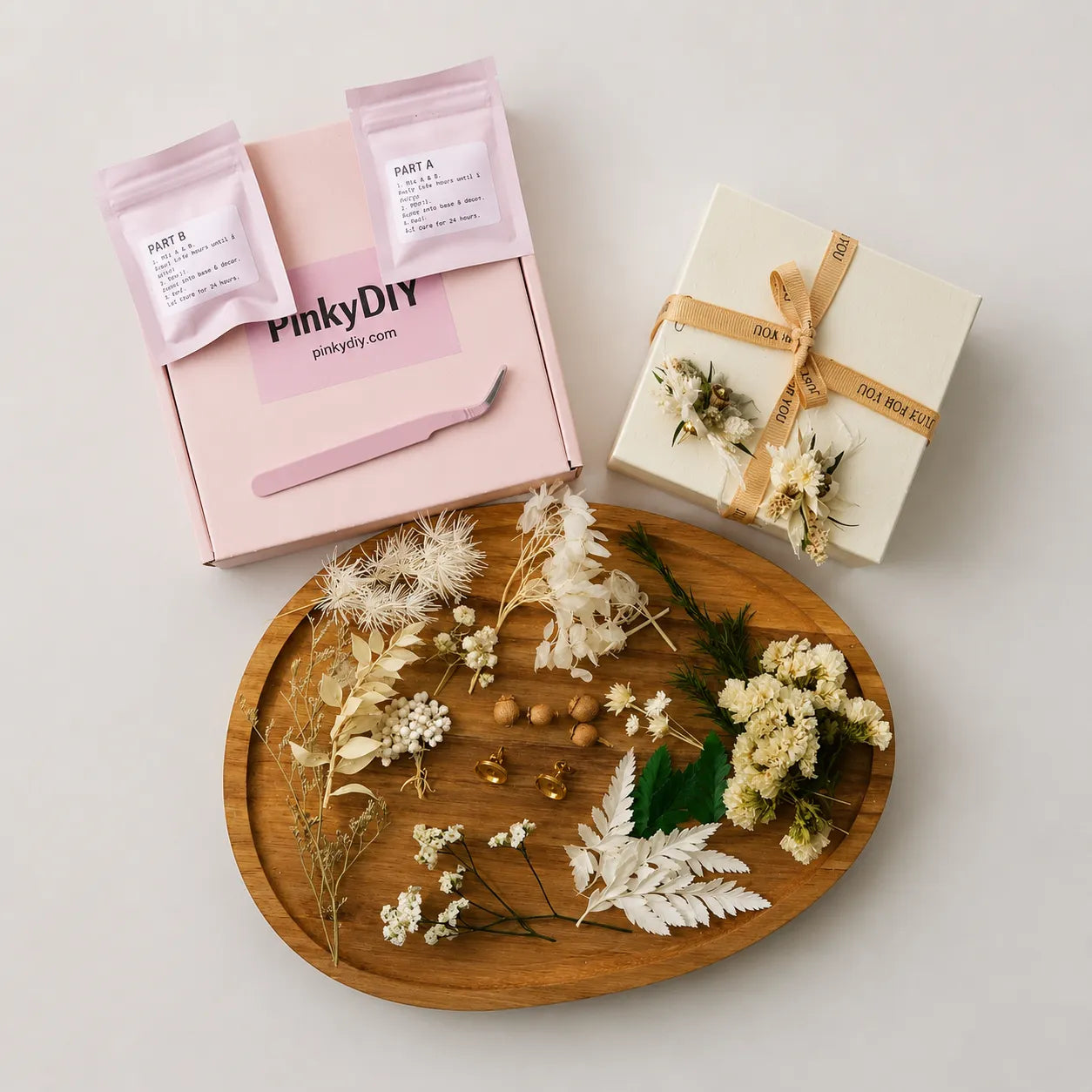 Flower Ear Ring DIY Kit - Pure Wedding - Handmade Mini Bouquet Ear Rings