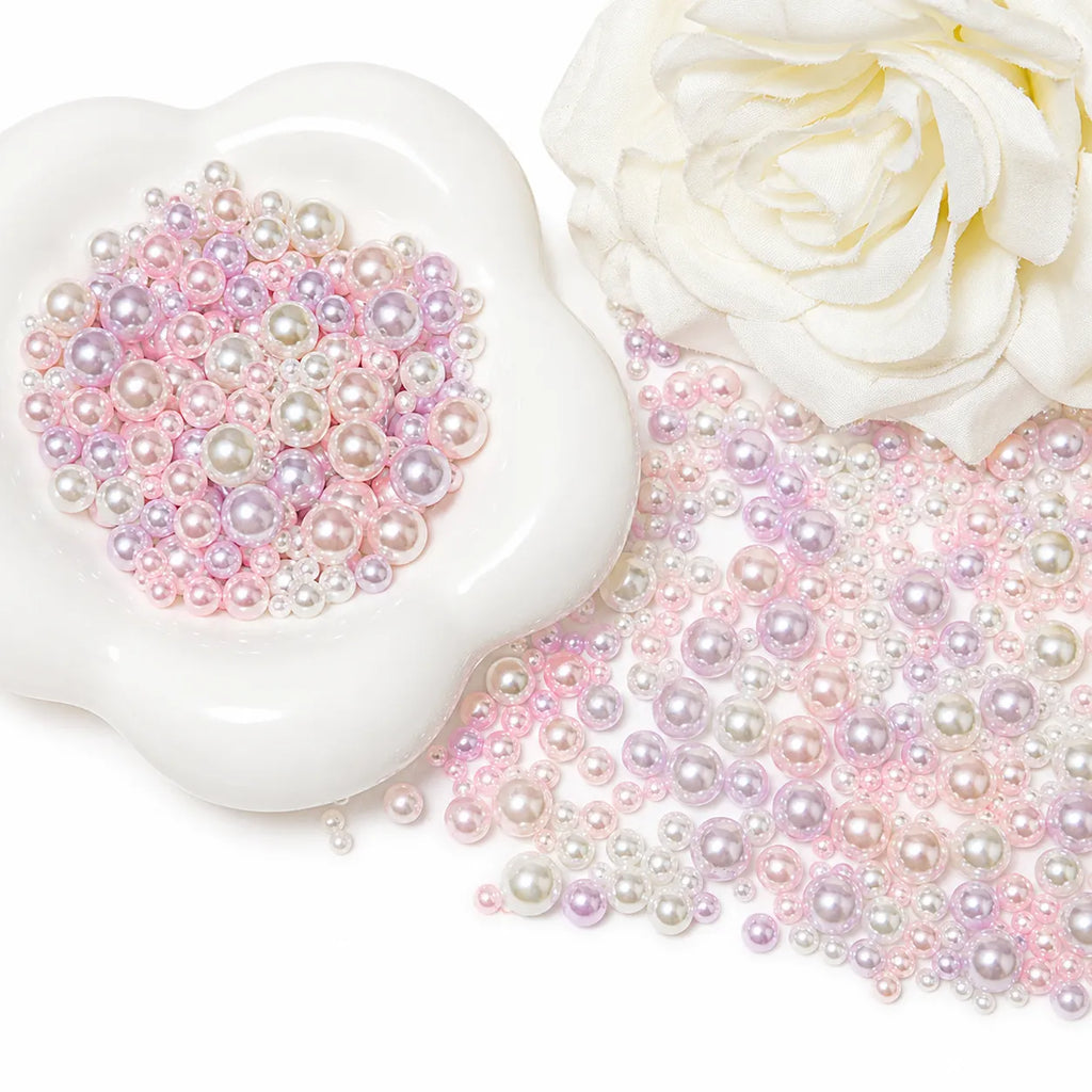 Pink, Lavender & White Faux Pearl Mix – 450 pcs | DIY Pearl Embellishments