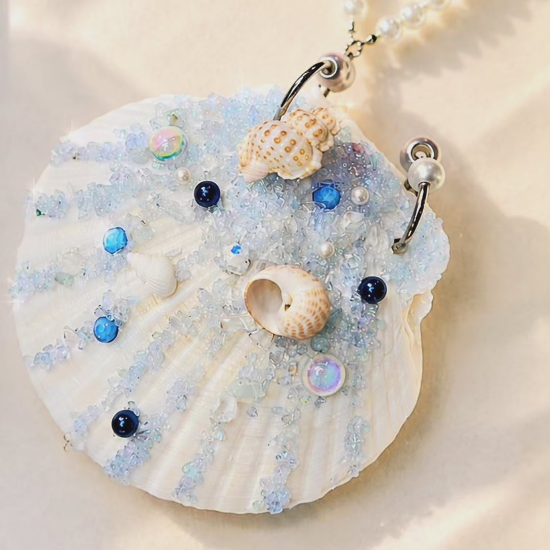 Real Shell Notebook Decorating Kit | Rhinestone Mermaid Journal