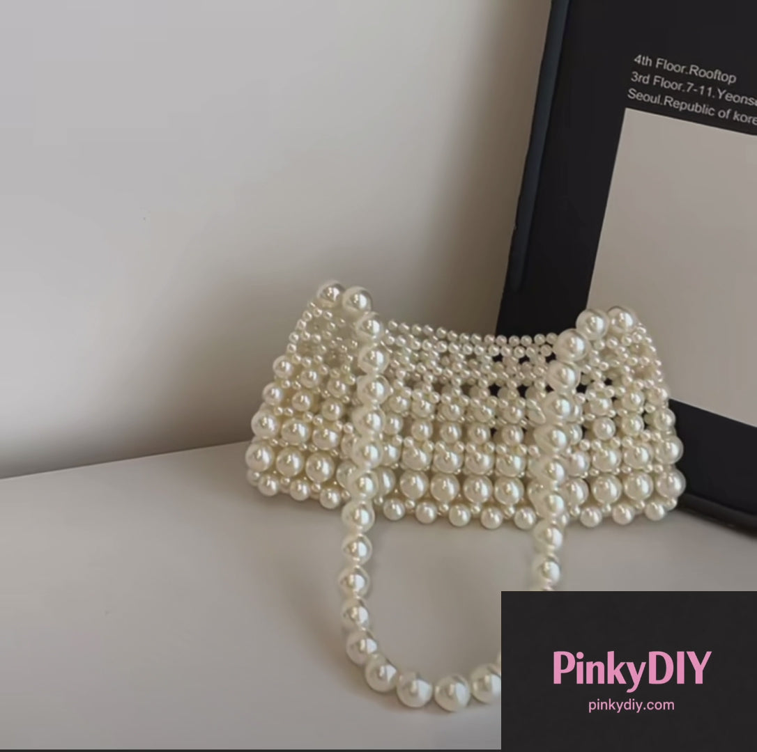 Ivory Faux Pearl Shoulder Bag DIY Kit – Beaded Bag Making Kit