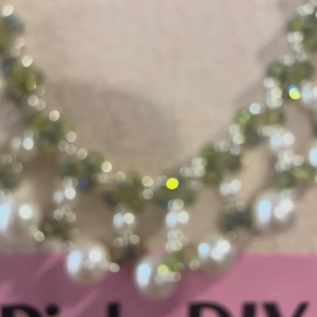 Forest Green Faux Pearl Beaded Necklace DIY Kit – Easy Jewelry Making Kit