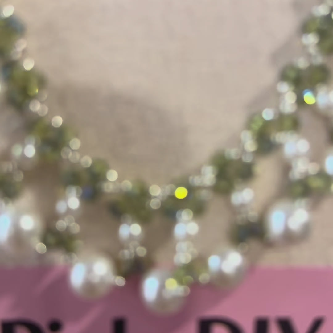 Forest Green Faux Pearl Beaded Necklace DIY Kit – Easy Jewelry Making Kit