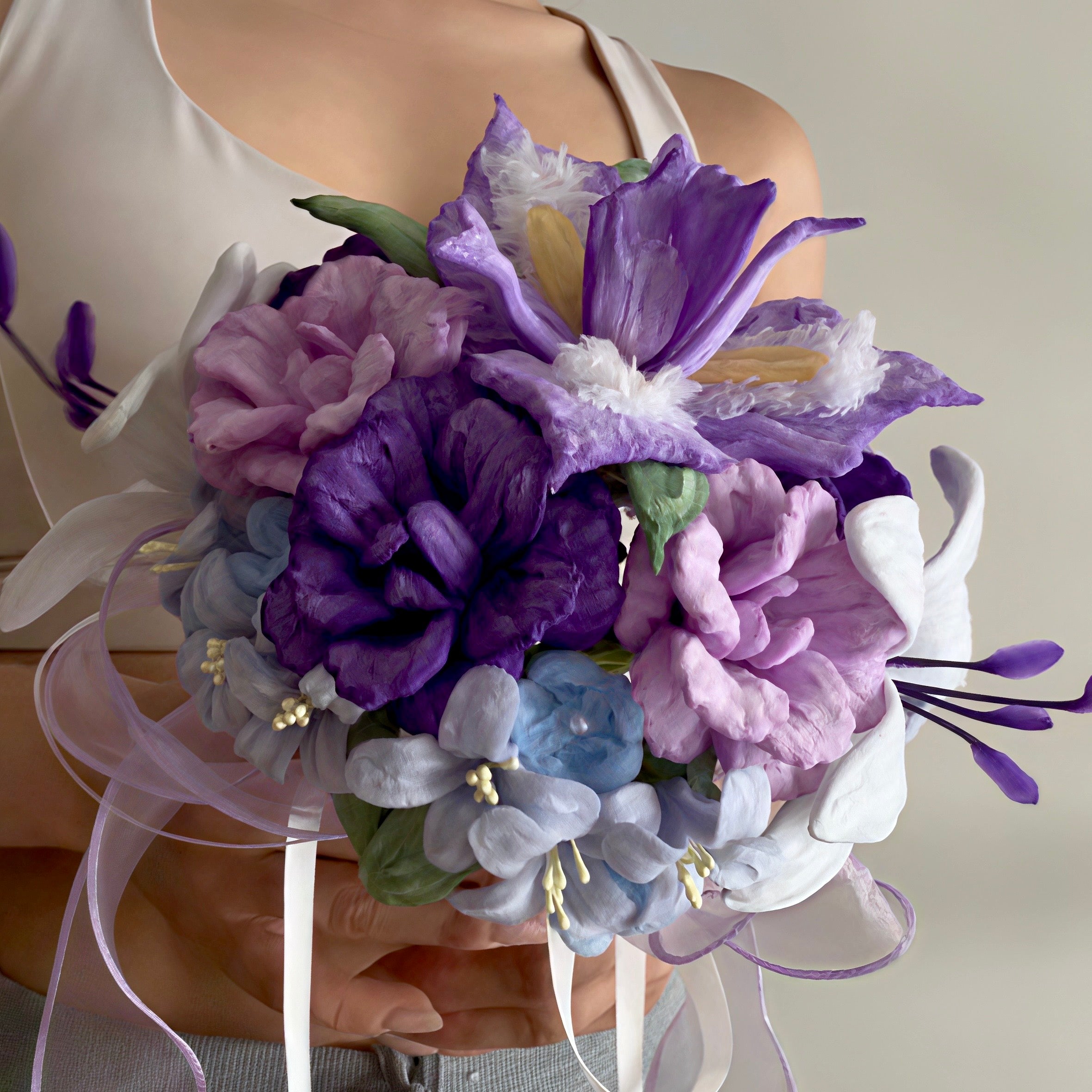 Spring Purple Pipe Cleaner Hand Bouquet Kit – DIY Flower Craft Gift Set