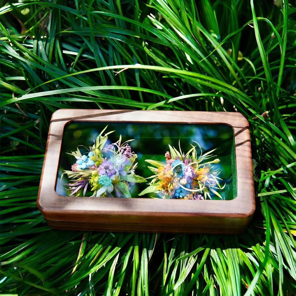 Walnut Wooden Ring Box – Made for Your DIY Flower Rings