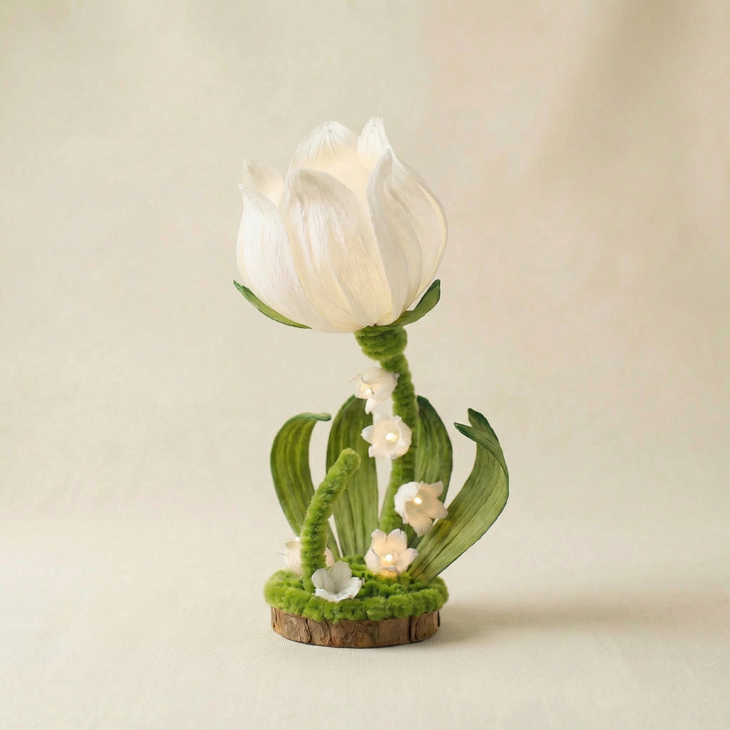 Handmade DIY Pipe Cleaner Kit – Lily of the Valley Night Light for Bedroom & Creative Decor